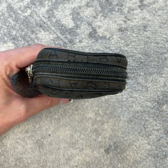 Bvlgari Mono Logo Mania Mini Zip Pouch Case Black Canvas Compact - Picture 9 of 14